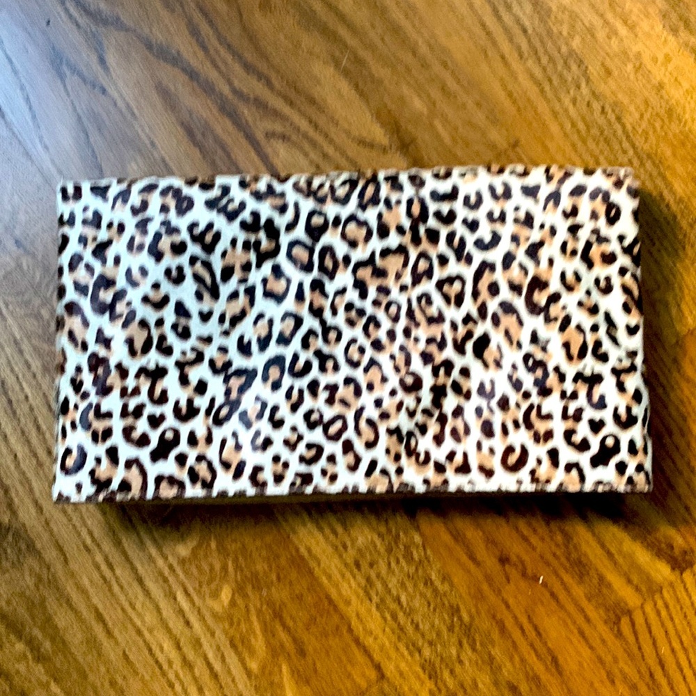 Alice + Olivia calfskin leopard print oversized clutch